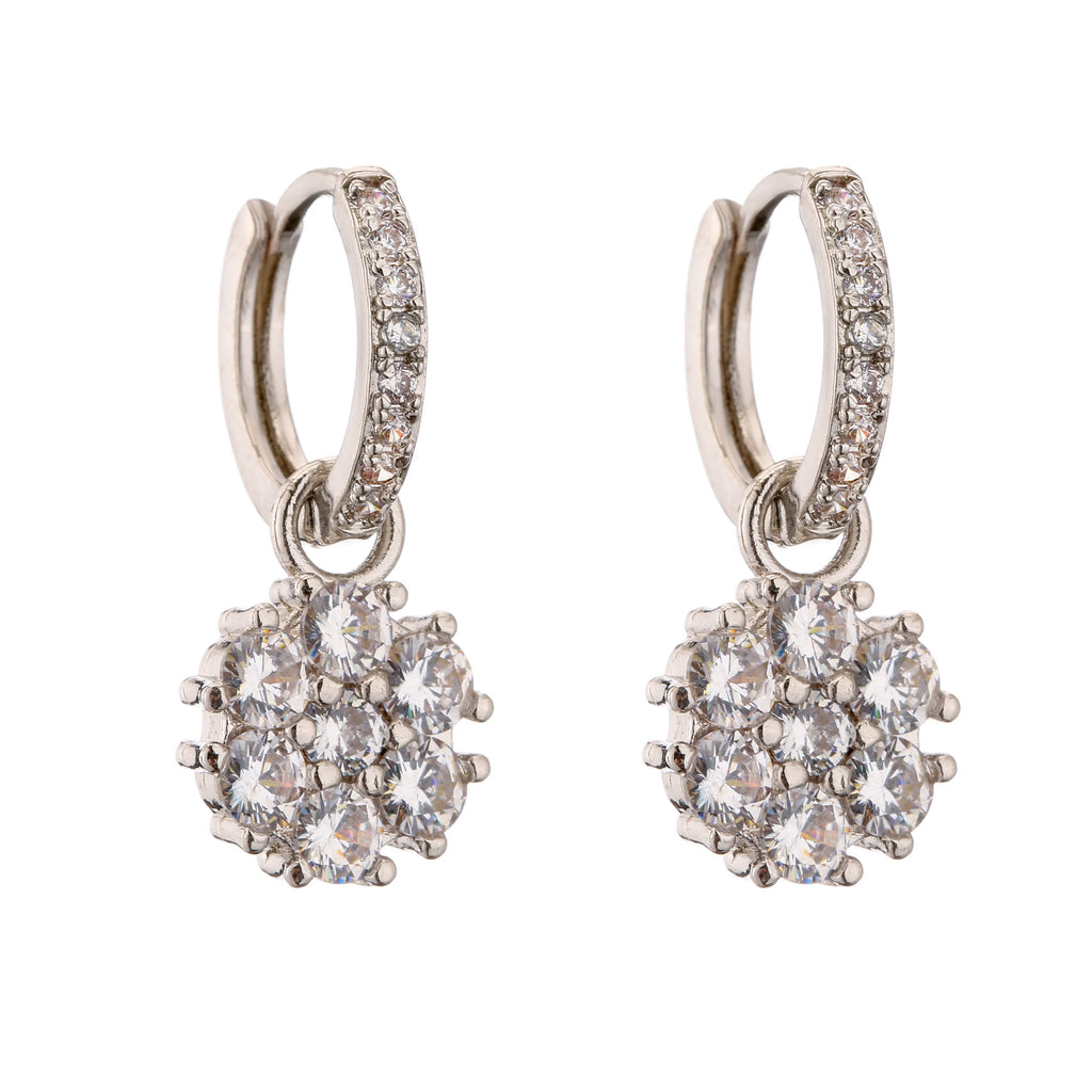 Flower Geometric Hoop Earrings
