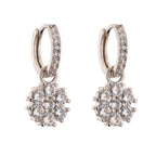 Flower Geometric Hoop Earrings