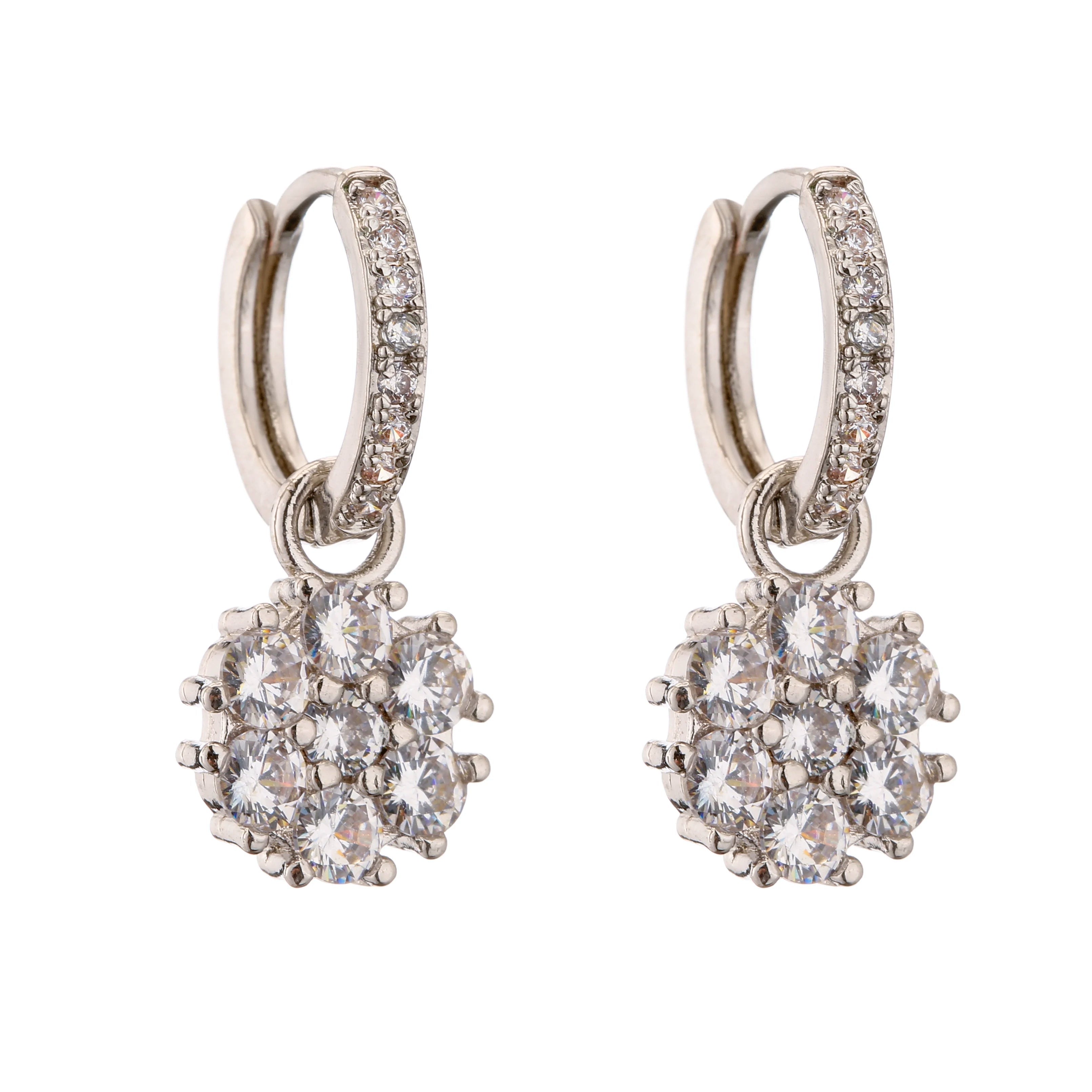 Flower Geometric Hoop Earrings