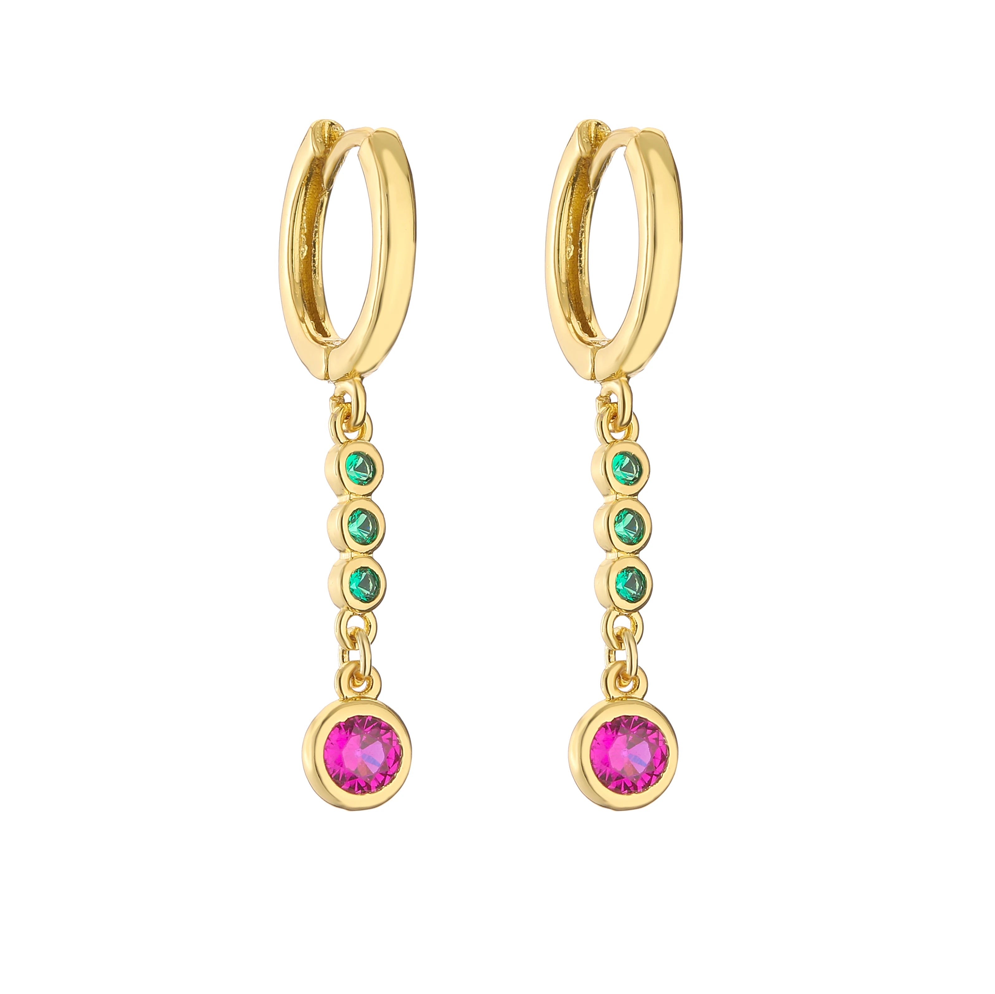 CZ Small Hoop Stud Earrings