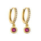 CZ Small Hoop Stud Earrings