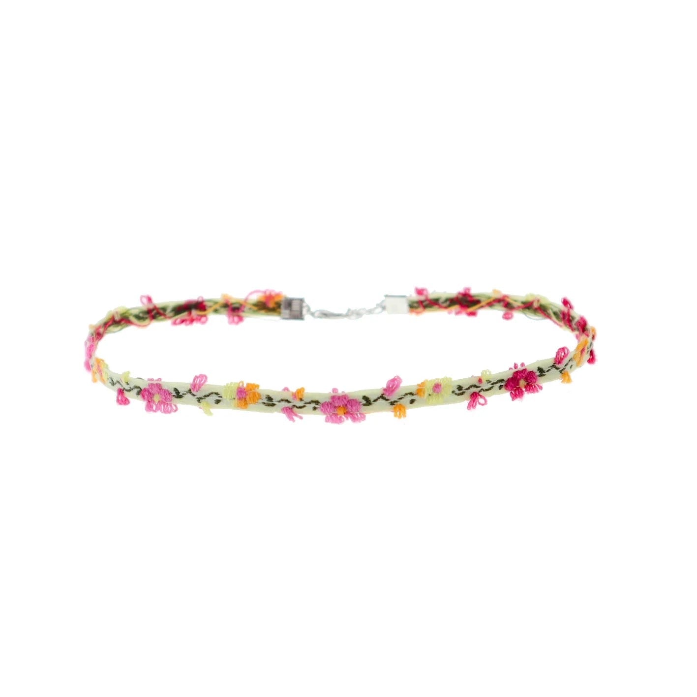 Cute Green Flower Choker Necklace