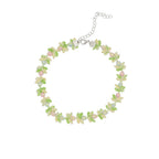 Cute Green Flower Choker Necklace