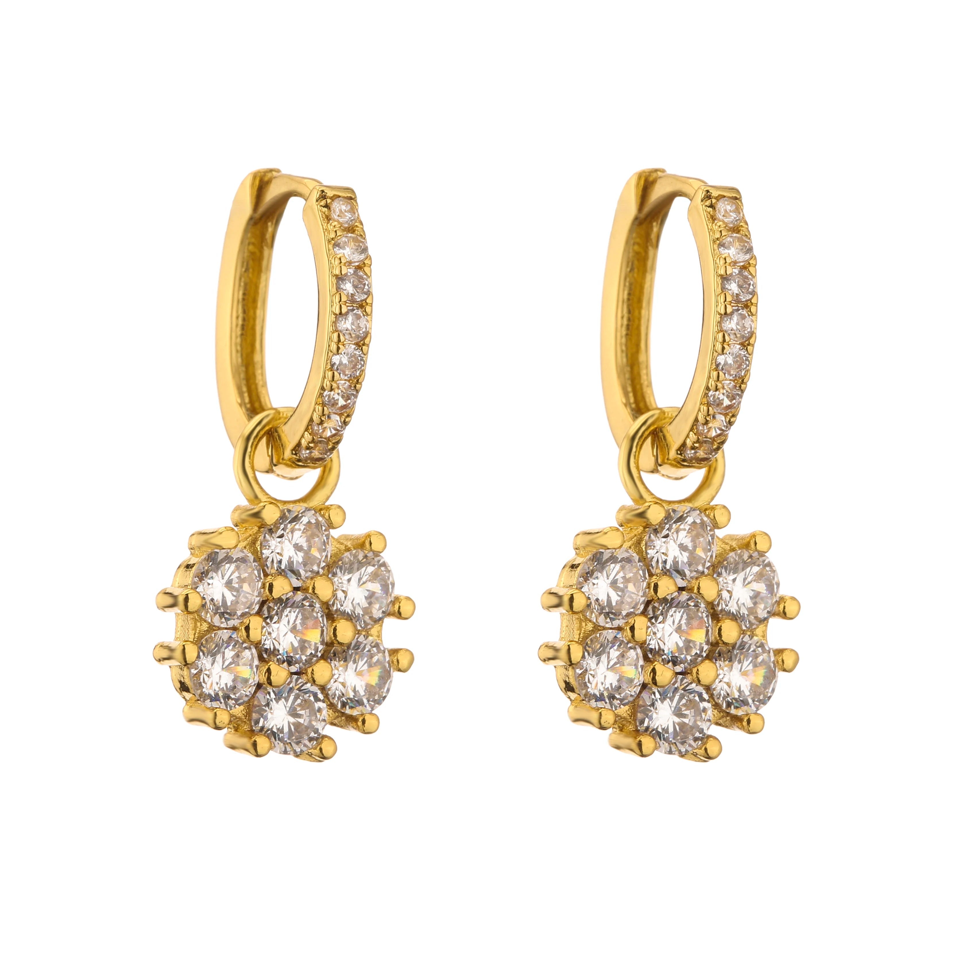 Flower Geometric Hoop Earrings