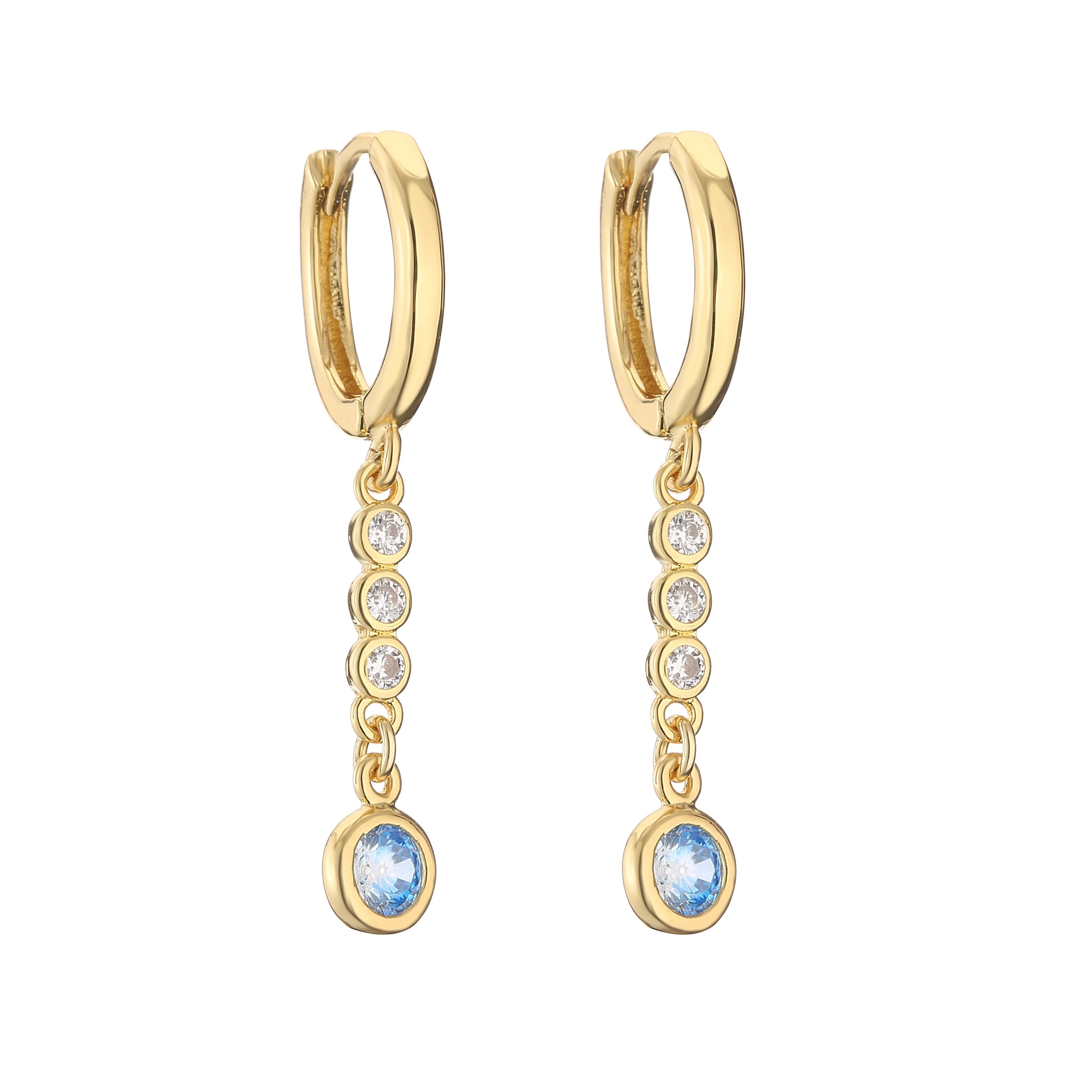 CZ Small Hoop Stud Earrings
