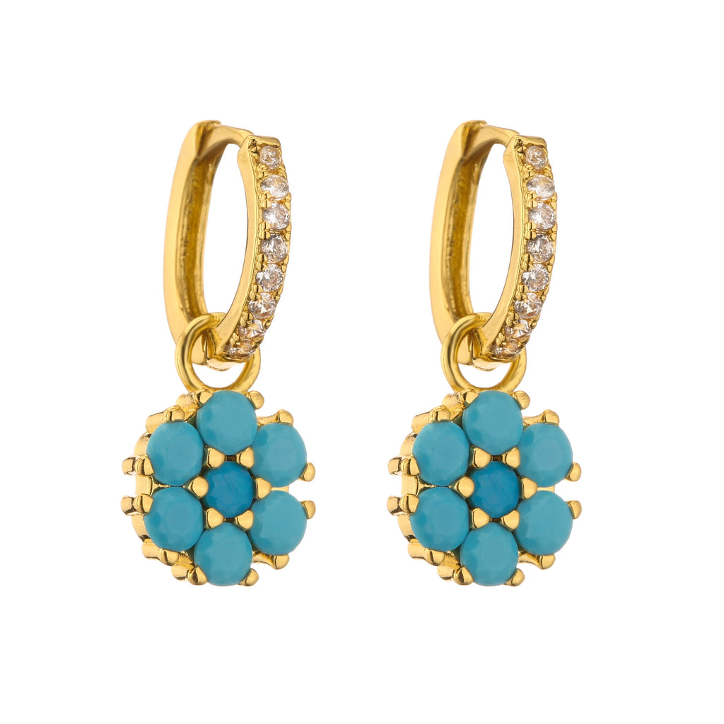 Flower Geometric Hoop Earrings