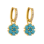 Flower Geometric Hoop Earrings