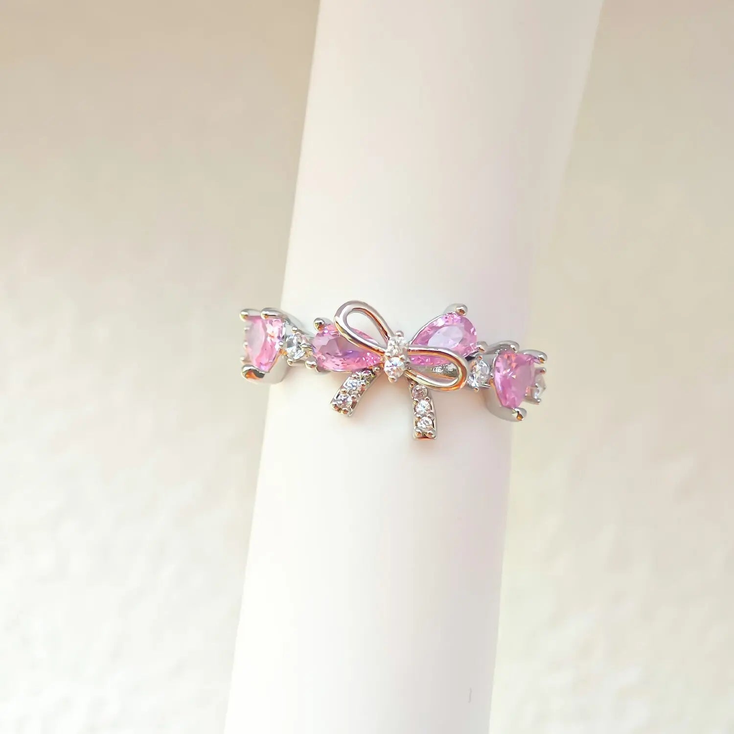 Sweet Heart Bow Ring Necklace & Bracelet