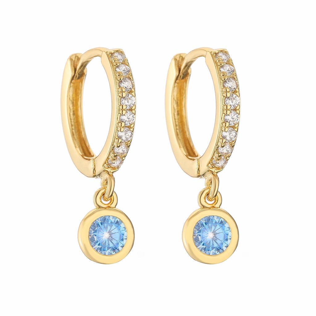 CZ Small Hoop Stud Earrings