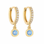 CZ Small Hoop Stud Earrings