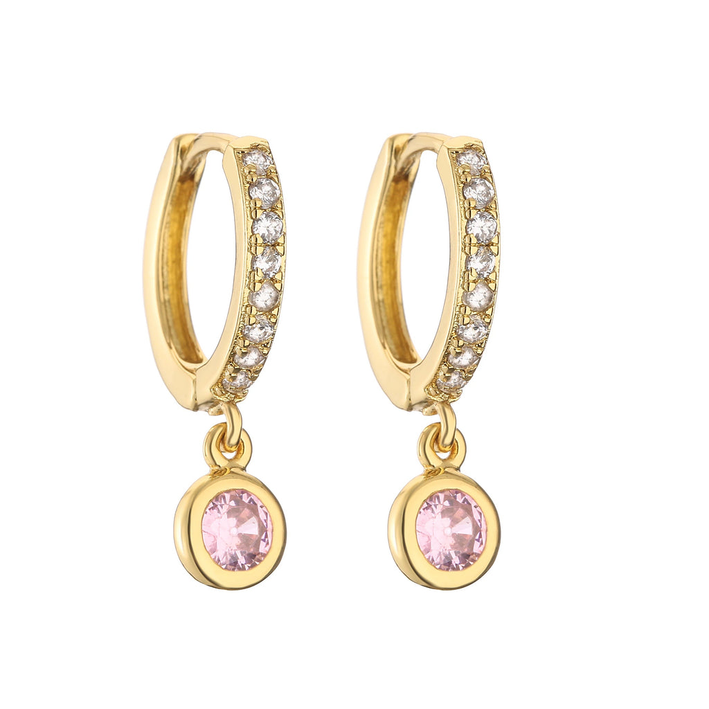 CZ Small Hoop Stud Earrings