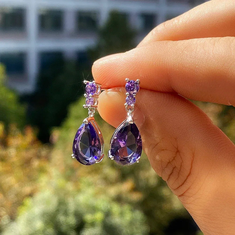 Elegant CZ Teardrop Earrings