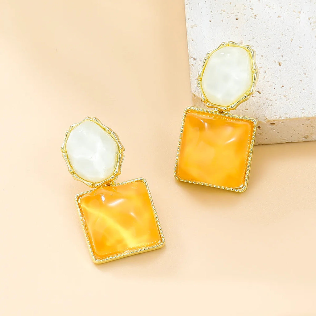 French Elegant Stone Earrings