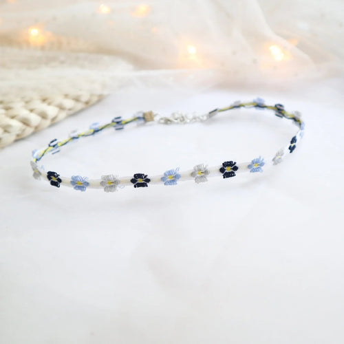 Cute Green Flower Choker Necklace