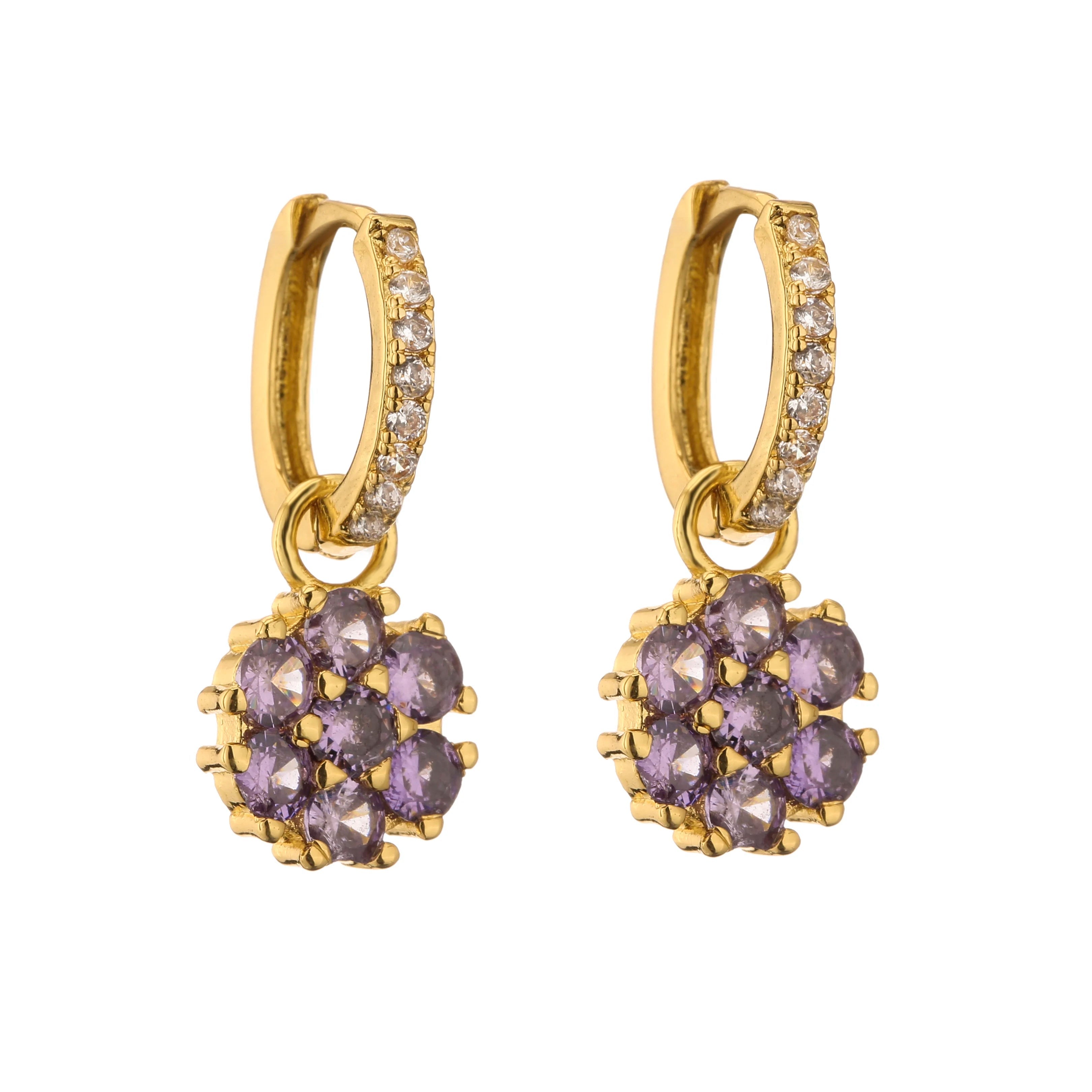 Flower Geometric Hoop Earrings