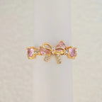 Sweet Heart Bow Ring Necklace & Bracelet