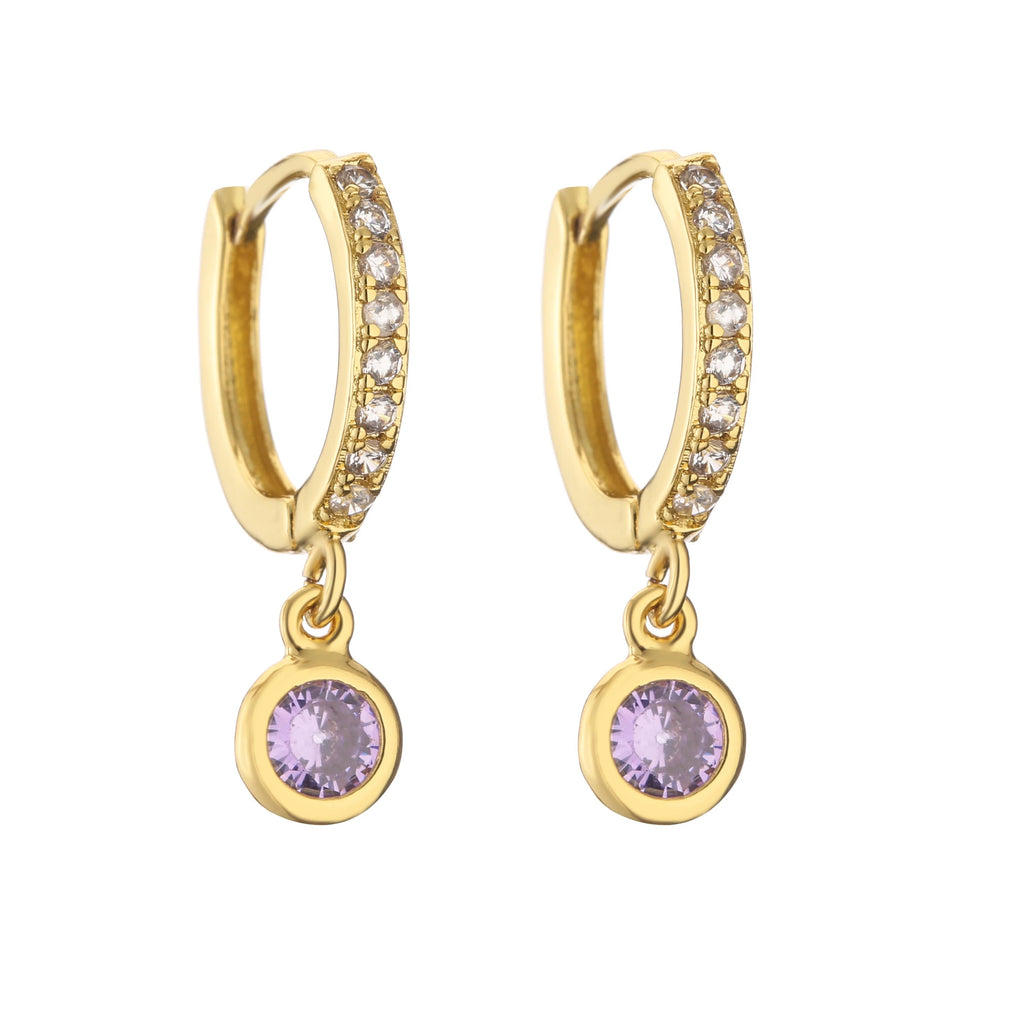 CZ Small Hoop Stud Earrings