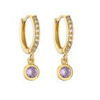 CZ Small Hoop Stud Earrings