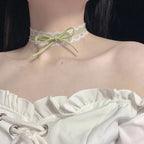 Cute Green Flower Choker Necklace