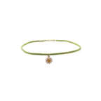 Cute Green Flower Choker Necklace