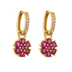 Flower Geometric Hoop Earrings