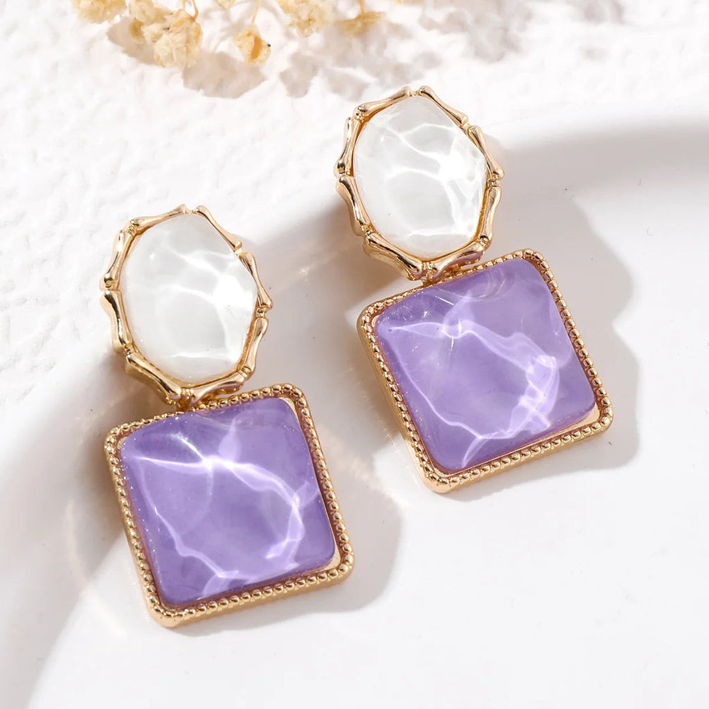 French Elegant Stone Earrings