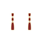 S925 Retro Wine Red Drop Earrings