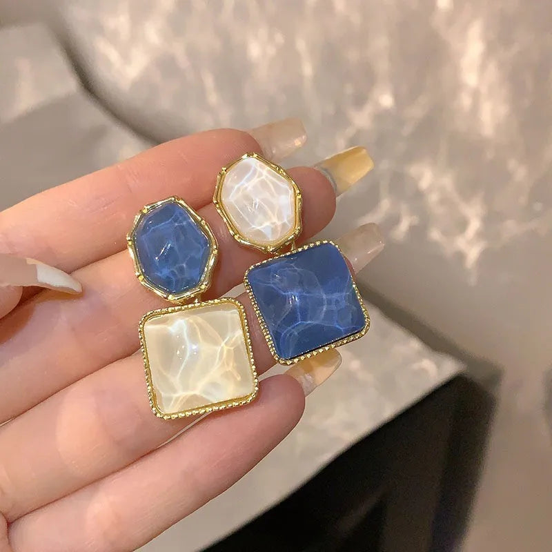 French Elegant Stone Earrings
