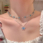 Romantic Blue Butterfly Necklace
