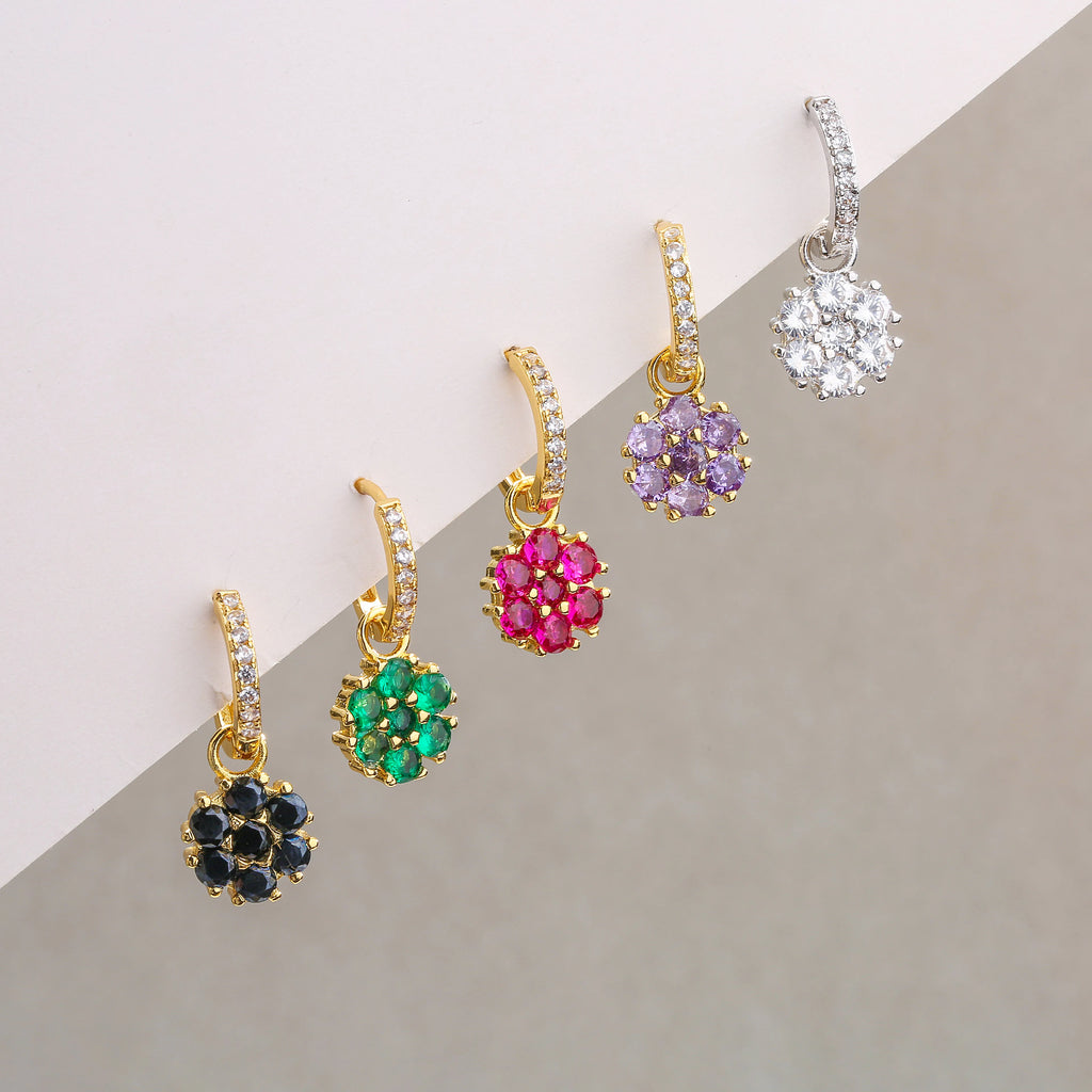 Flower Geometric Hoop Earrings