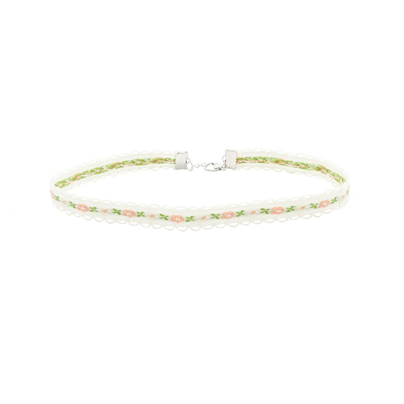 Cute Green Flower Choker Necklace