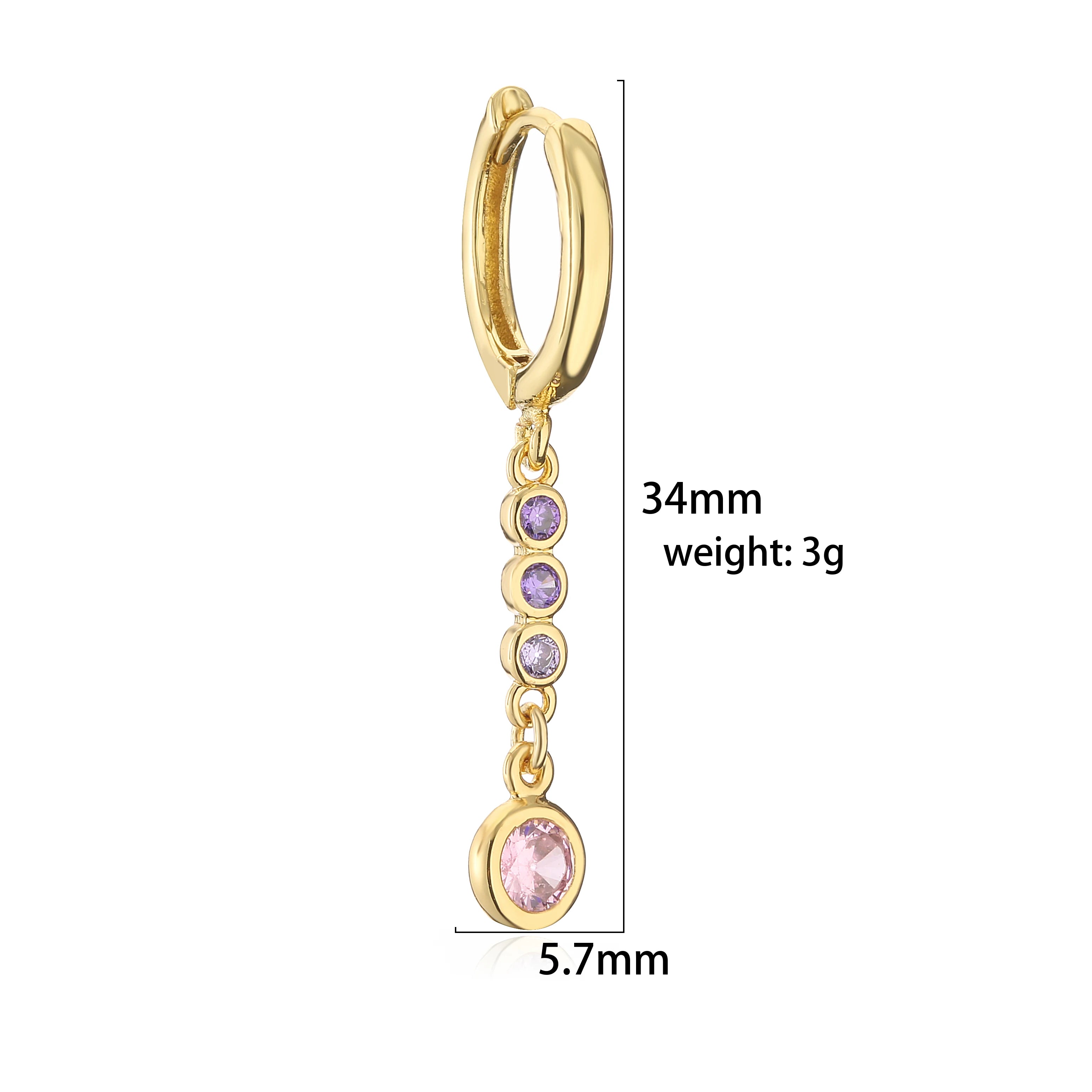 CZ Small Hoop Stud Earrings