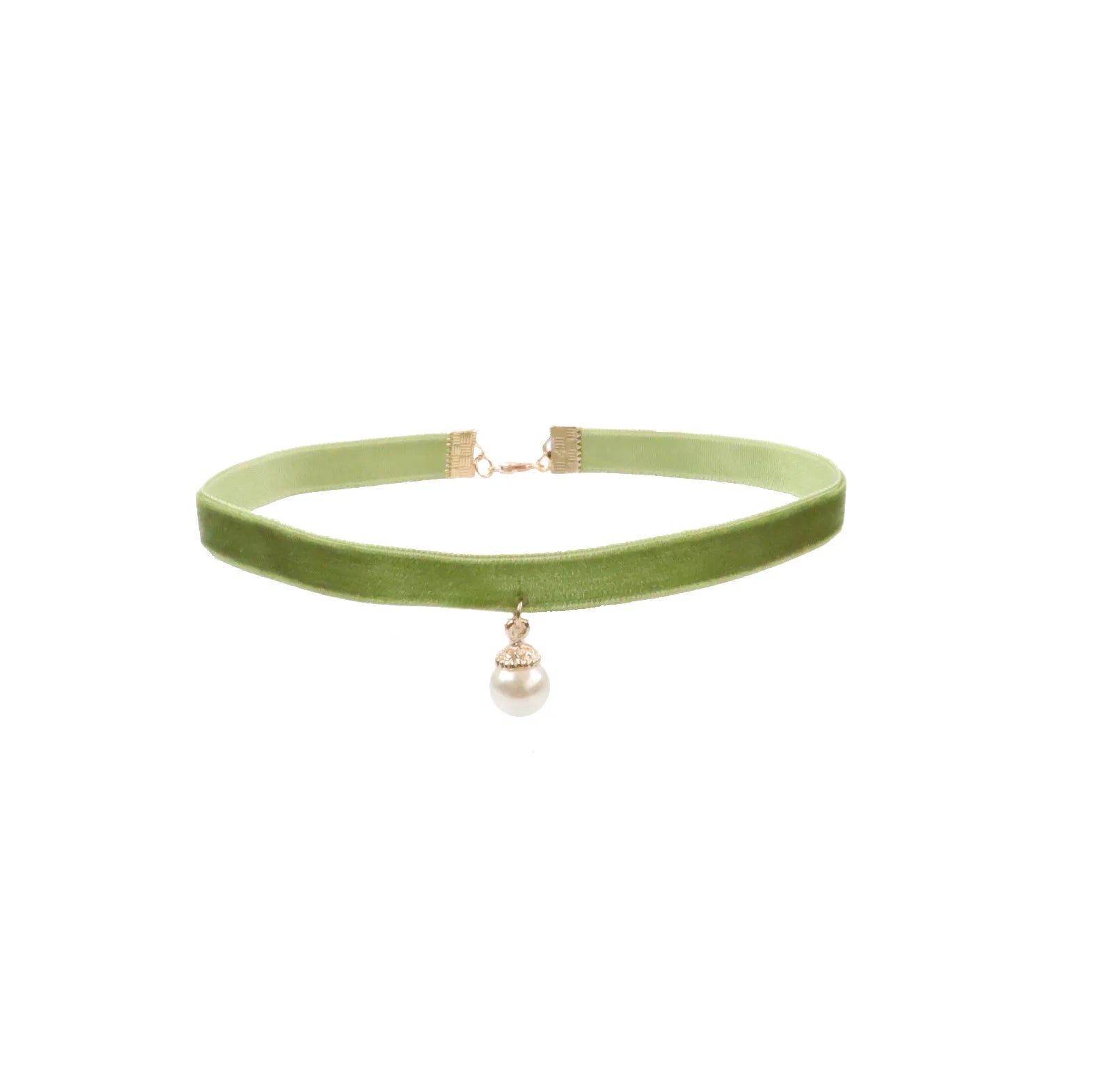 Cute Green Flower Choker Necklace
