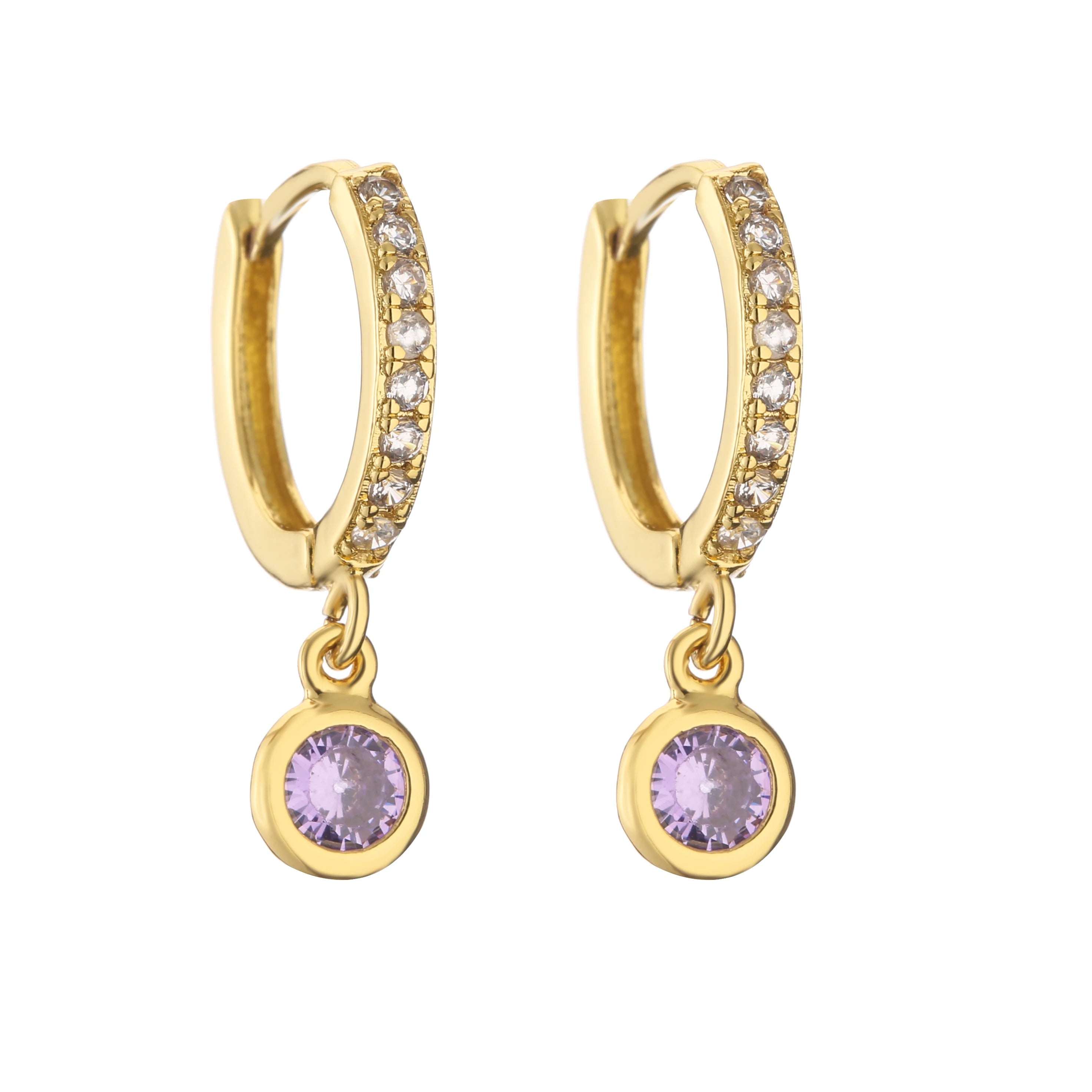 CZ Small Hoop Stud Earrings