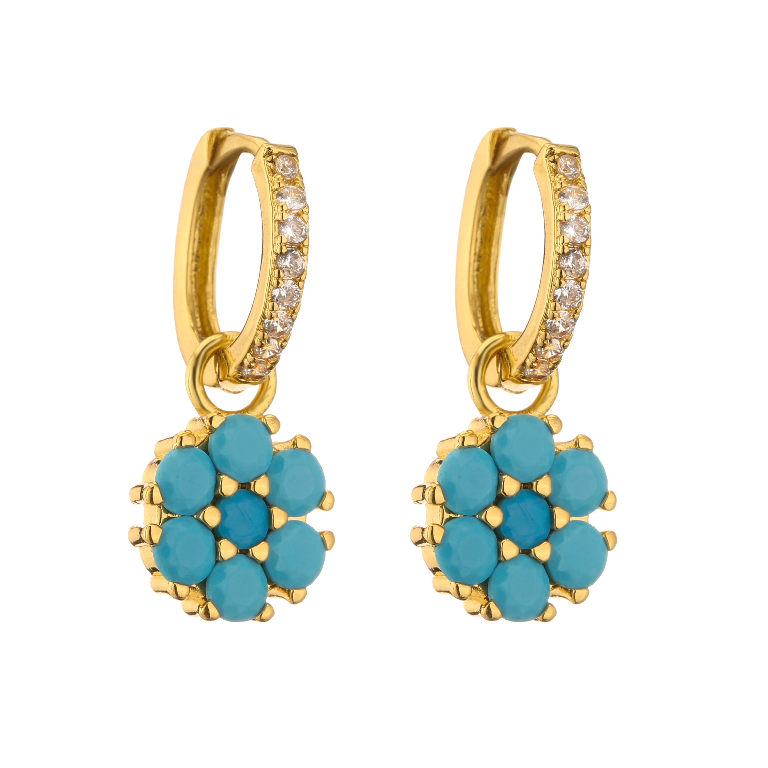Flower Geometric Hoop Earrings
