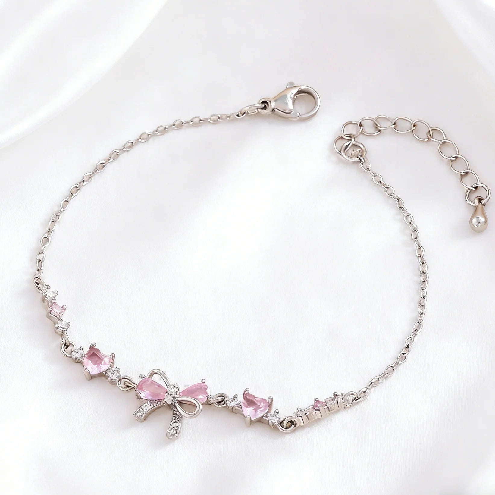 Sweet Heart Bow Ring Necklace & Bracelet