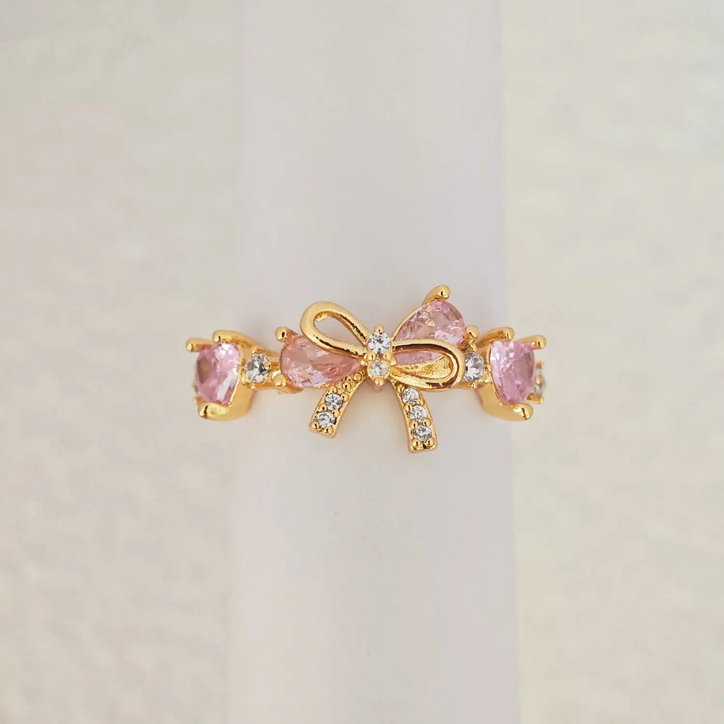 Sweet Heart Bow Ring Necklace & Bracelet