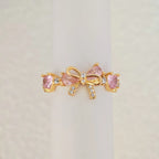 Sweet Heart Bow Ring Necklace & Bracelet