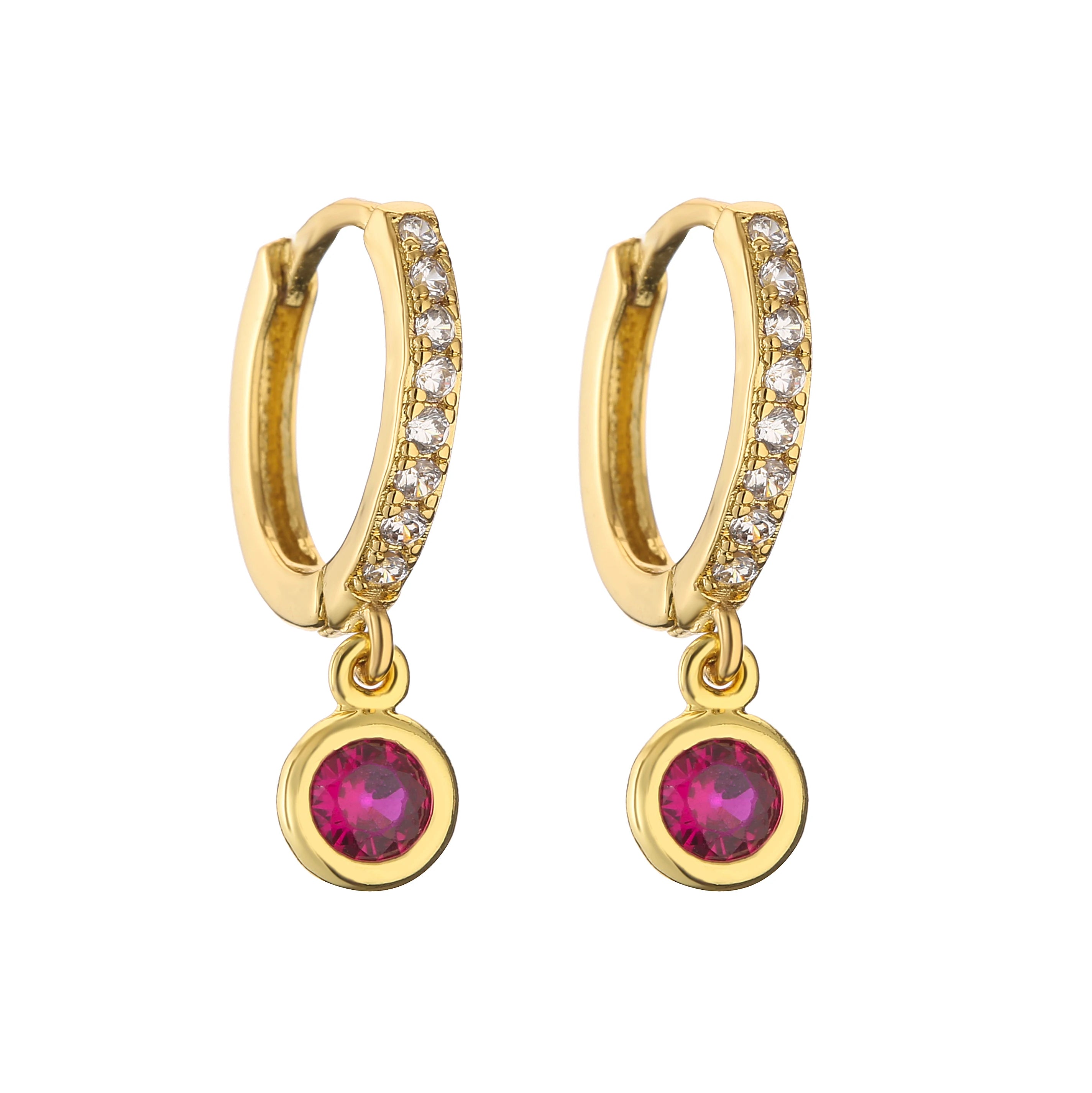 CZ Small Hoop Stud Earrings