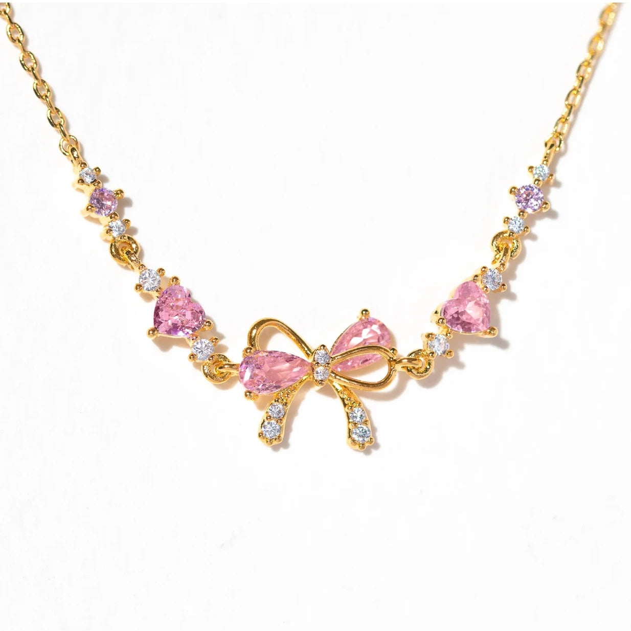 Sweet Heart Bow Ring Necklace & Bracelet