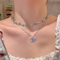 Romantic Blue Butterfly Necklace