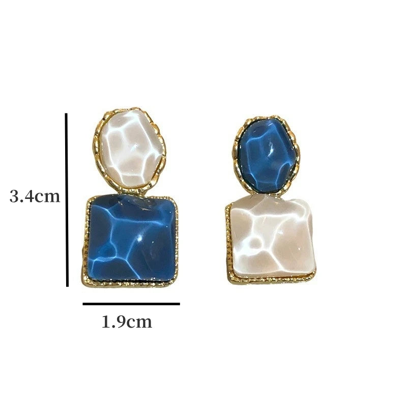 French Elegant Stone Earrings