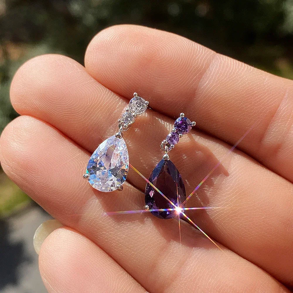 Elegant CZ Teardrop Earrings