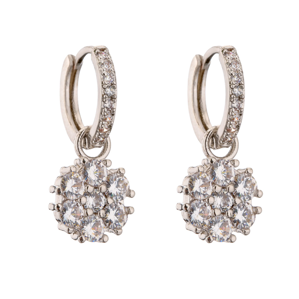 Flower Geometric Hoop Earrings