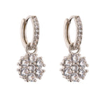 Flower Geometric Hoop Earrings