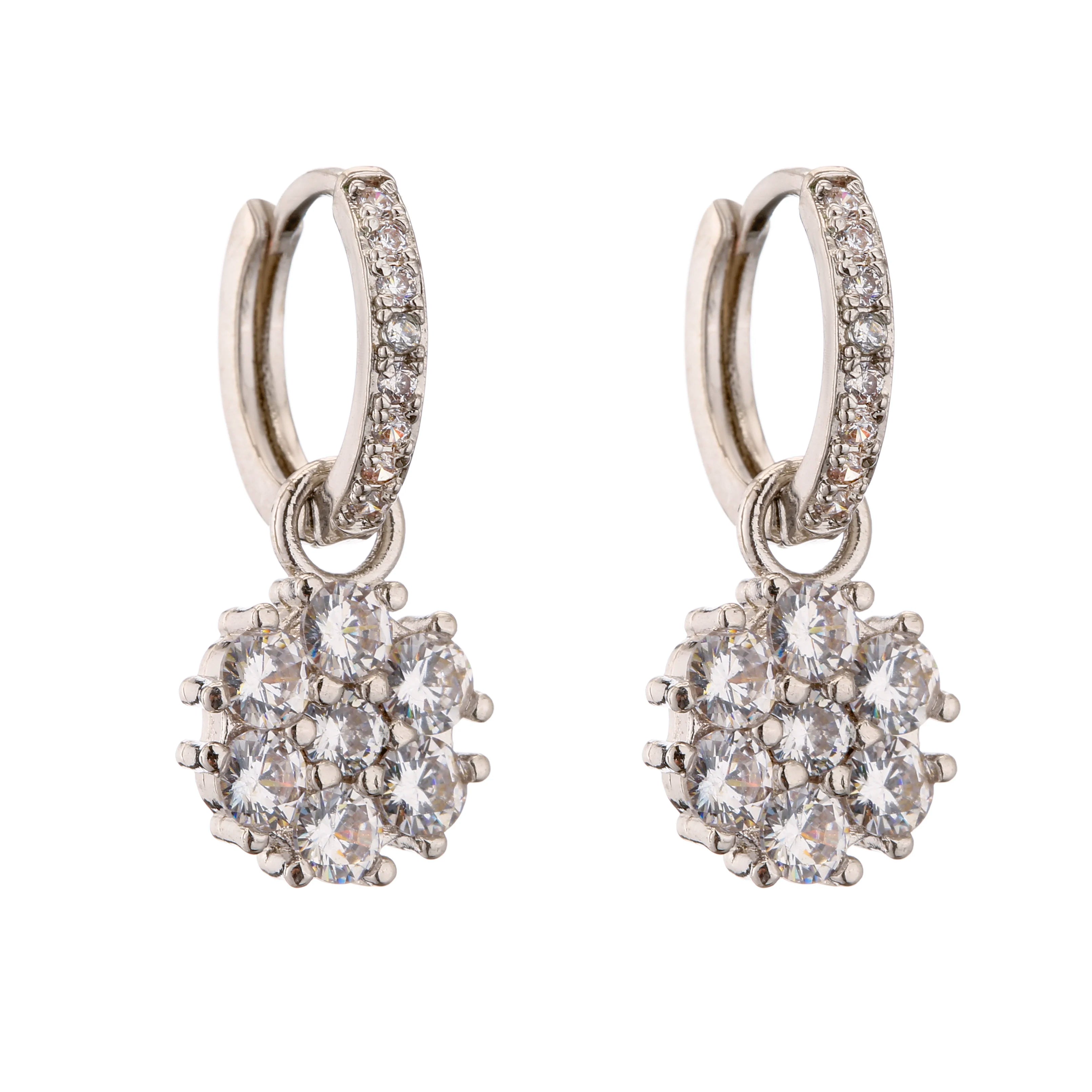 Flower Geometric Hoop Earrings
