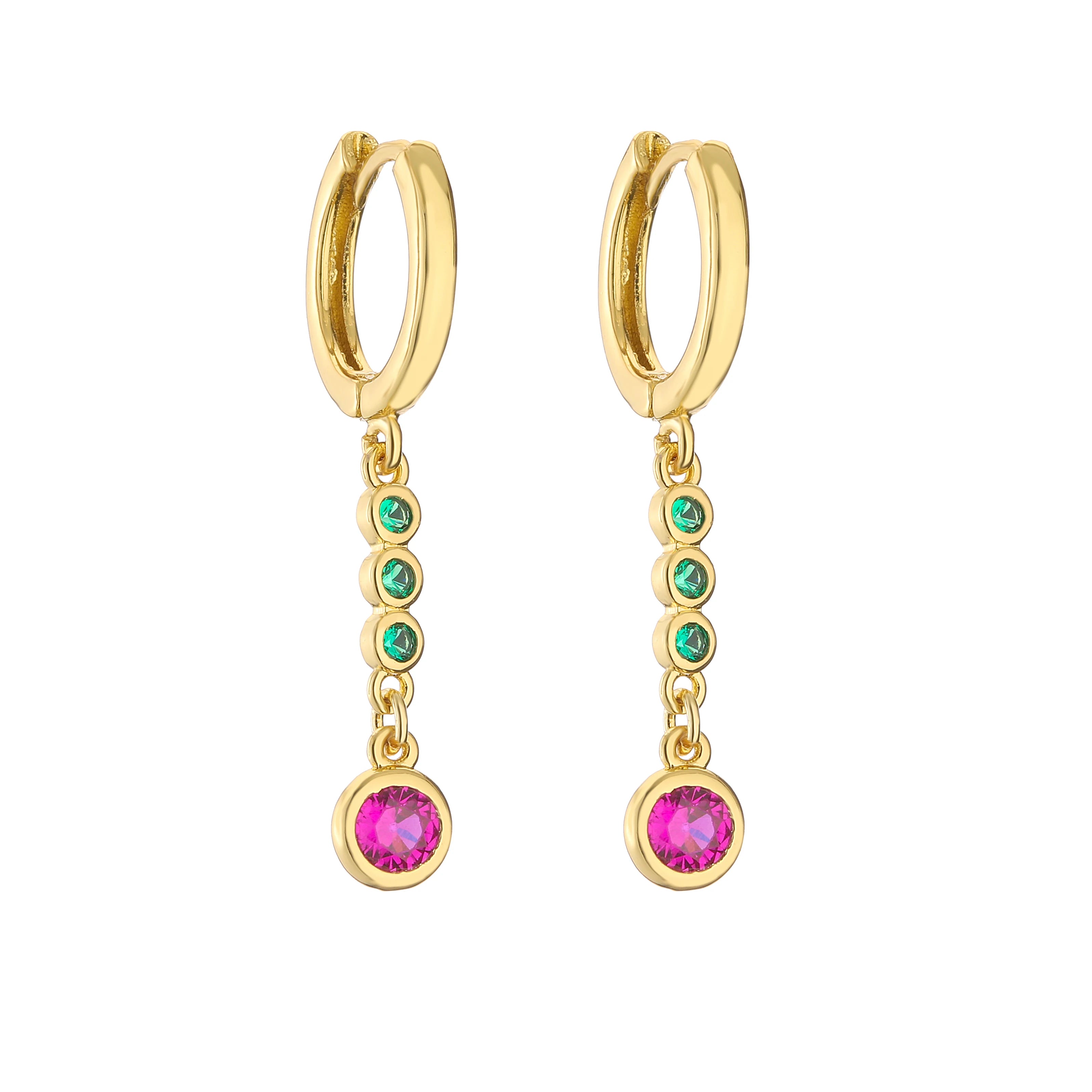 CZ Small Hoop Stud Earrings