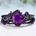 Retro Rose Branch Gemstone Ring