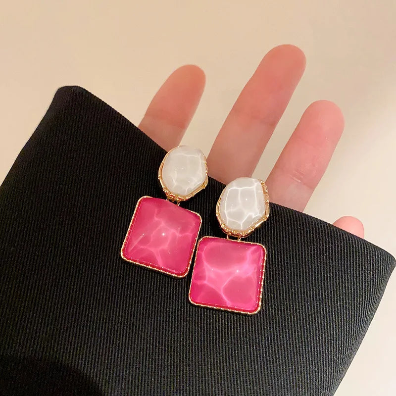 French Elegant Stone Earrings