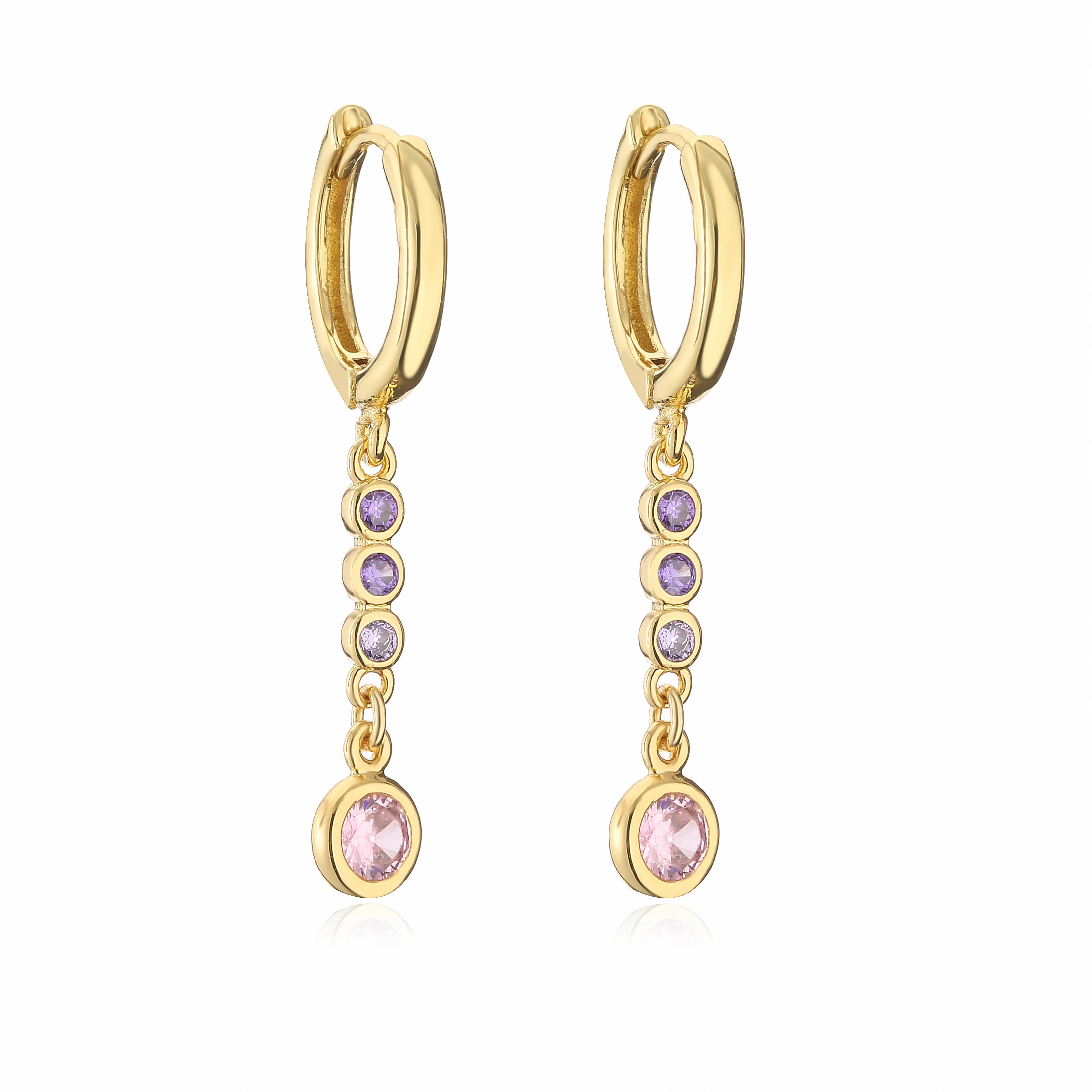 CZ Small Hoop Stud Earrings